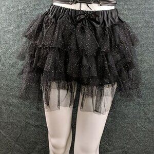 Sparkly Mesh Tiered/Ruffled Miniskirt Skirt Only